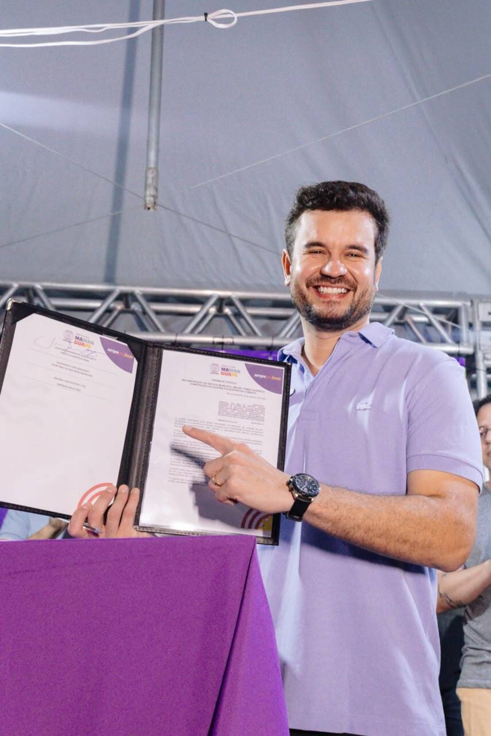 Imagem da matéria: EDUCAÇÃO PRA FRENTE: Prefeito Joaquim assina ordem de serviço para reforma e ampliação da Escola Miguel Tomaz