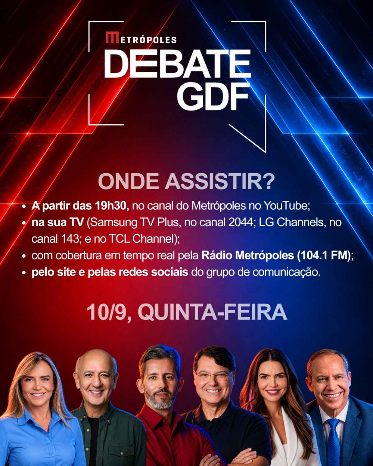 Debate do Metrópoles: onde assistir