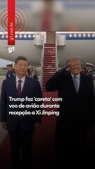 Trump faz 'careta' com voo de avião durante recepção a Xi Jinping